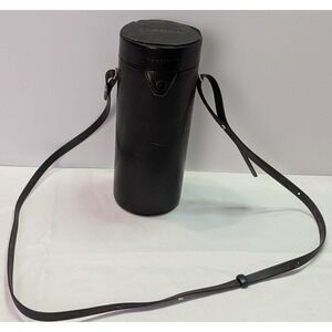 Canon Lens Case Unisex OS Black Good Vintage Leather Hard Shell Japan Strap